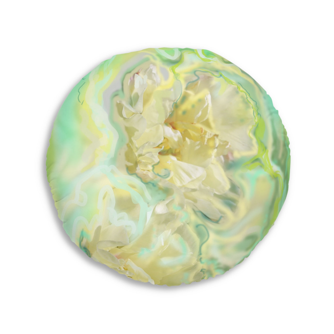 Floral Tufted Floor Pillow - Round Decorative Cushion for Cozy Spaces