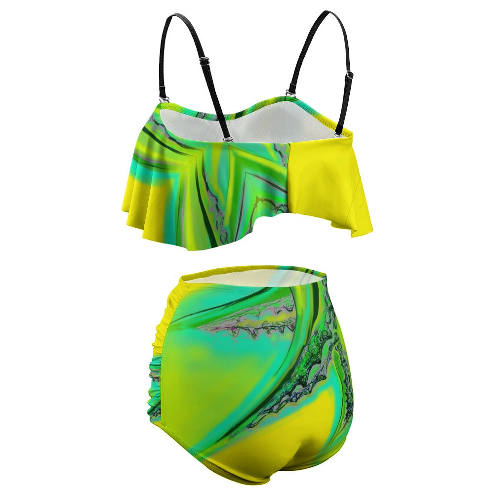 Colorful Ladies Loose Top Bikini Swimsuit