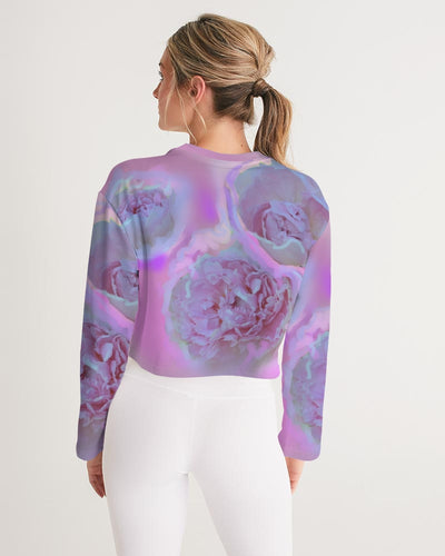 Peony Floral Women's All-Over Print Cropped Sweatshirt