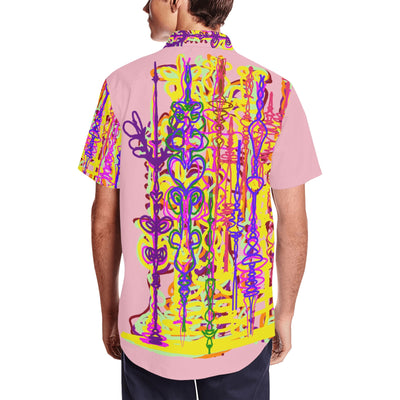 Men's Short Sleeve Shirt With Lapel Collar