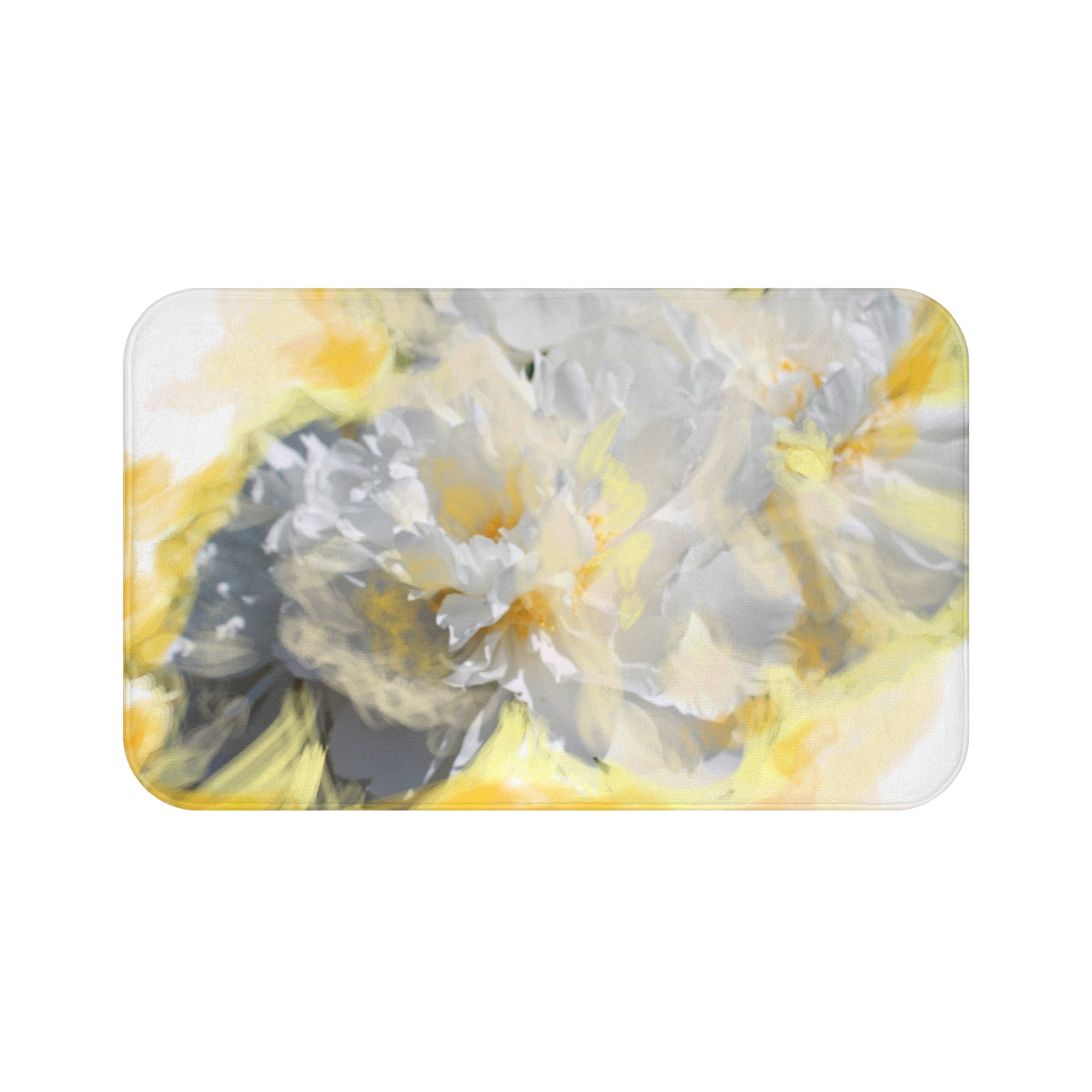 Floral Yellow Bath Mat – Soft, Absorbent Shower Rug for a Bright Bathroom Oasis