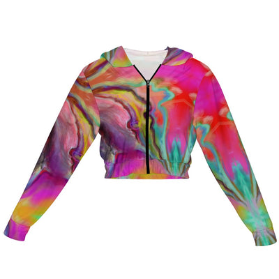 Women's Chiffon Cropped Jacket zipper coat