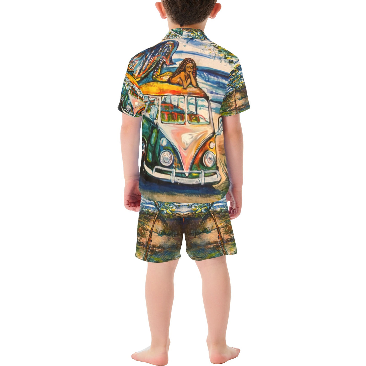 Little Boys' mermaid V-Neck Short Set