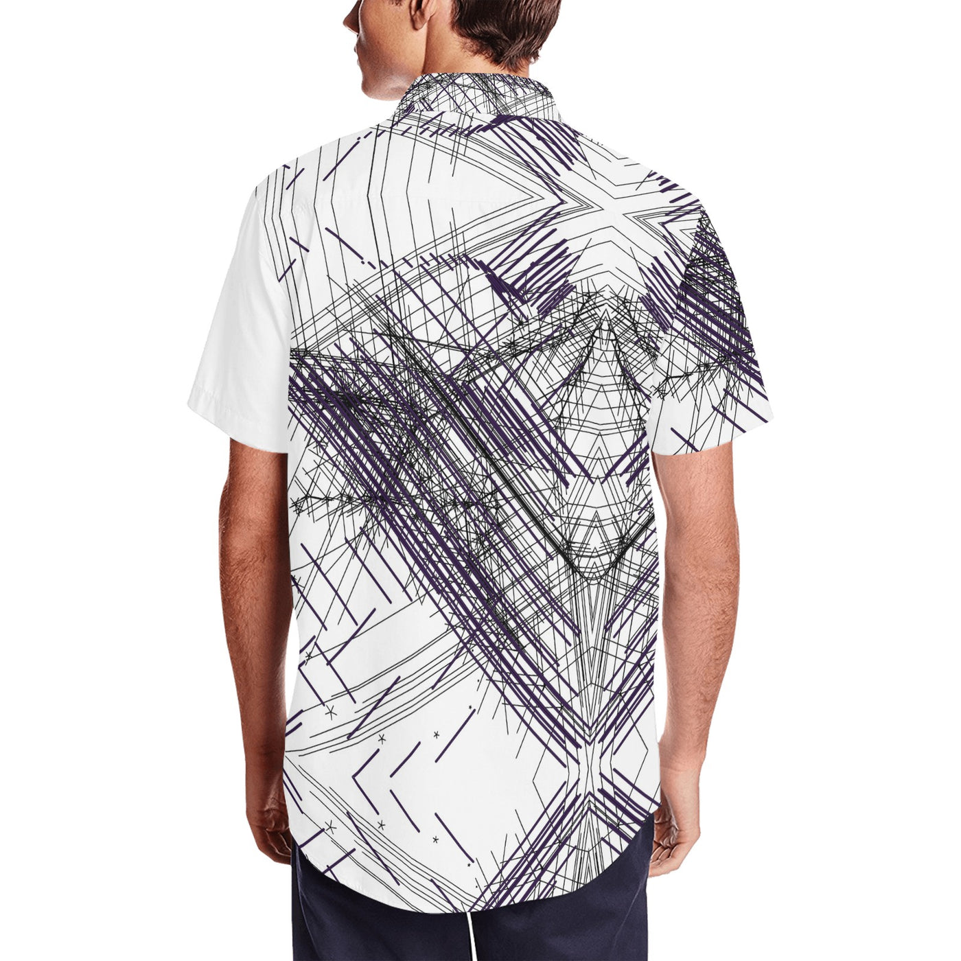 Men's Short Sleeve Shirt With Lapel Collar