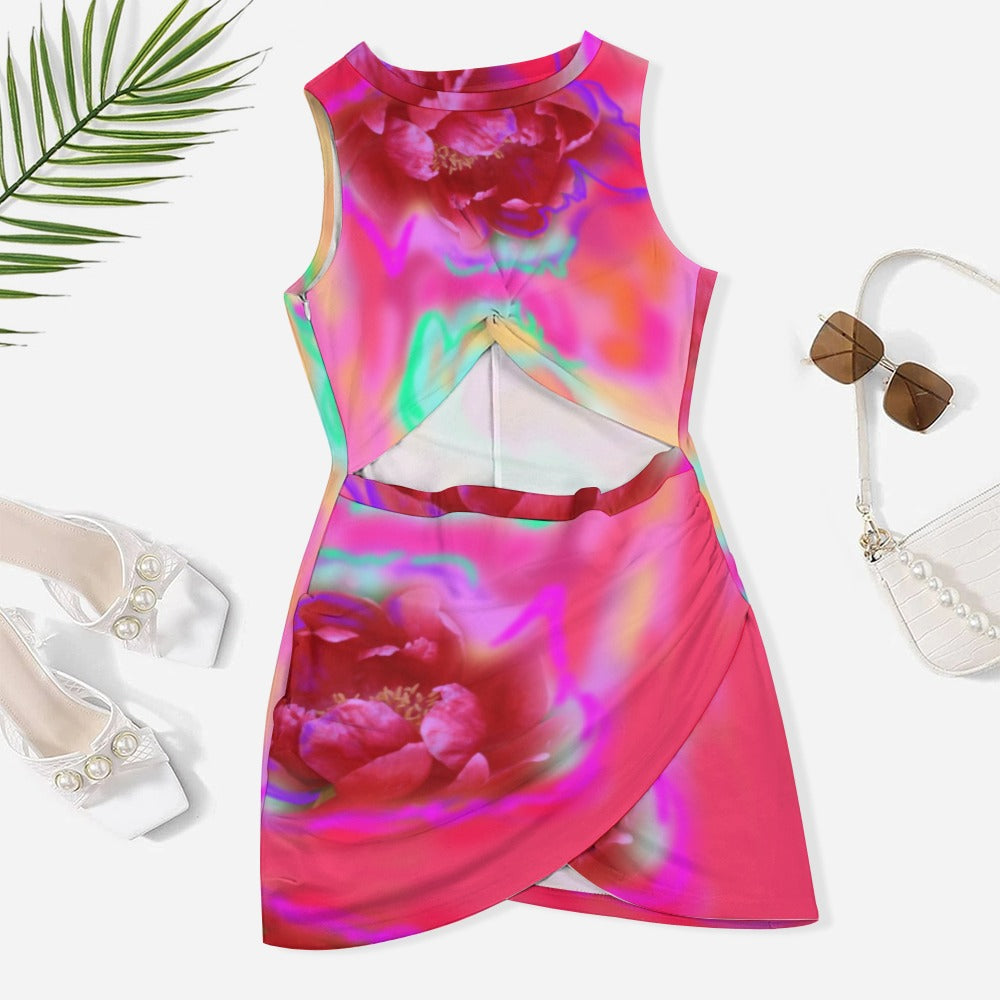 Red/Pink and Teal Floral