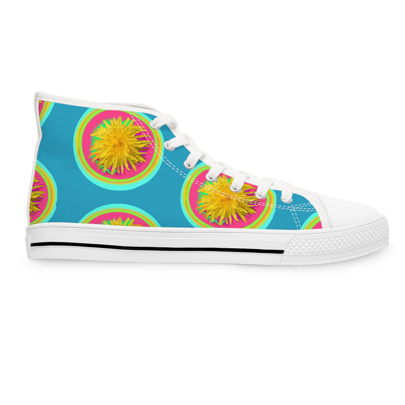 Colorful Floral High Top Sneakers for Women - Trendy Summer Footwear