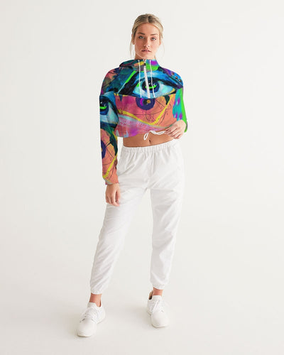 Eye Abstraction Women's Cropped Windbreaker