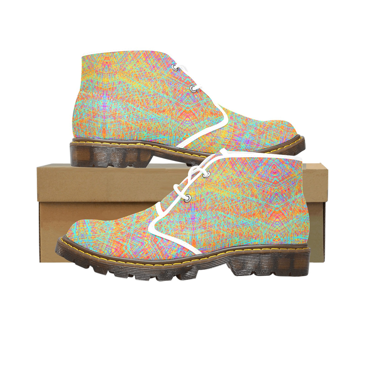 Men's Canvas Chukka Boots abstract art