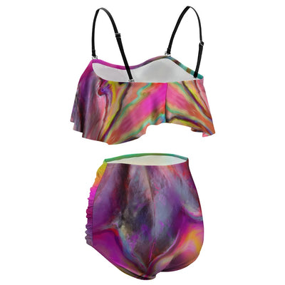 Colorful Ladies Loose Top Bikini Swimsuit