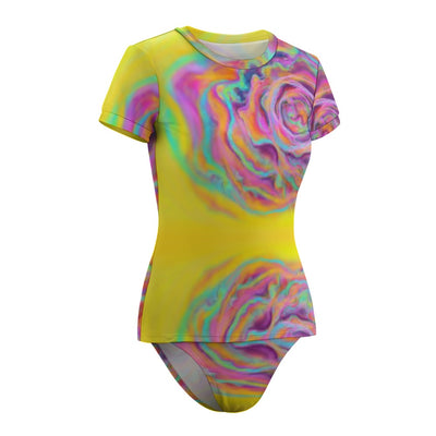 Short Sleeve Two Piece Bikini Swimsuit