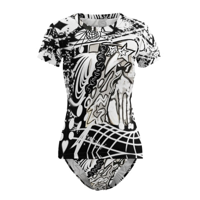 Short Sleeve Two Piece Bikini Swimsuit