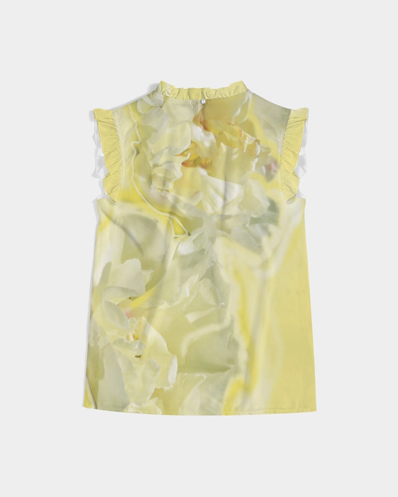Yellow Peony Women's Ruffle Sleeve Top