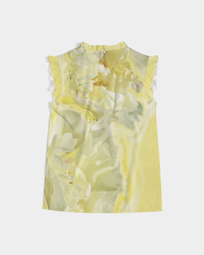 Yellow Peony Women's Ruffle Sleeve Top
