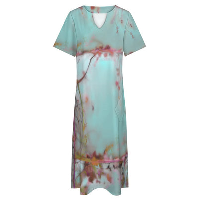 Short sleeve, artistic dress with pockets