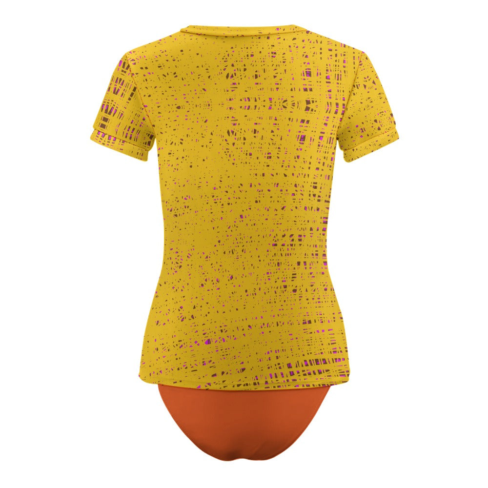 Short Sleeve Two Piece Bikini Swimsuit