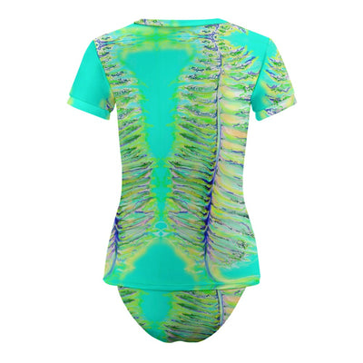 Short Sleeve Two Piece Bikini Swimsuit