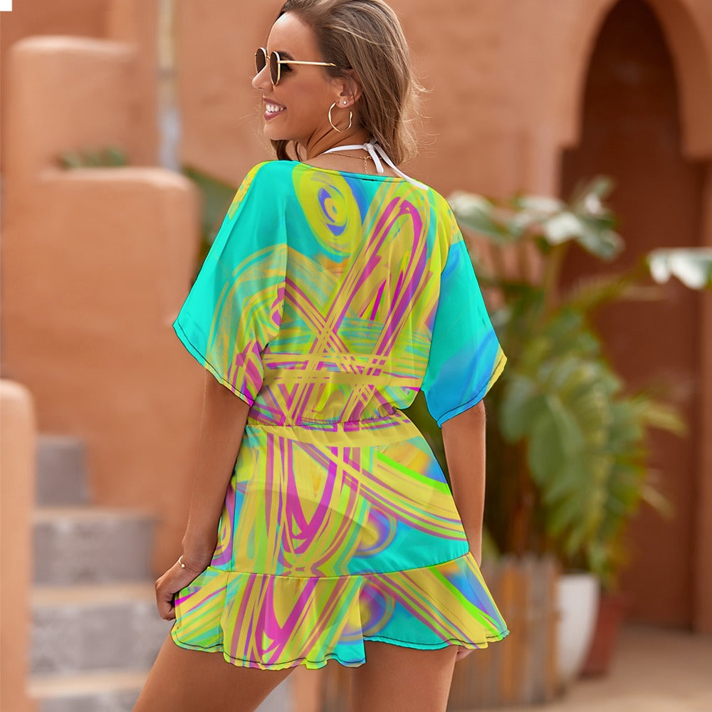 Ladies Thin Short Sleeve One Piece Dress