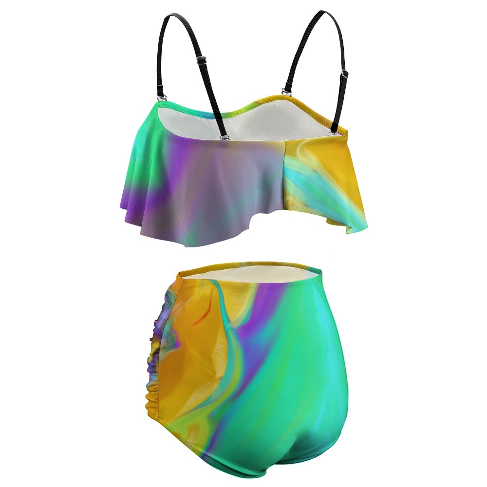Colorful Ladies Loose Top Bikini Swimsuit