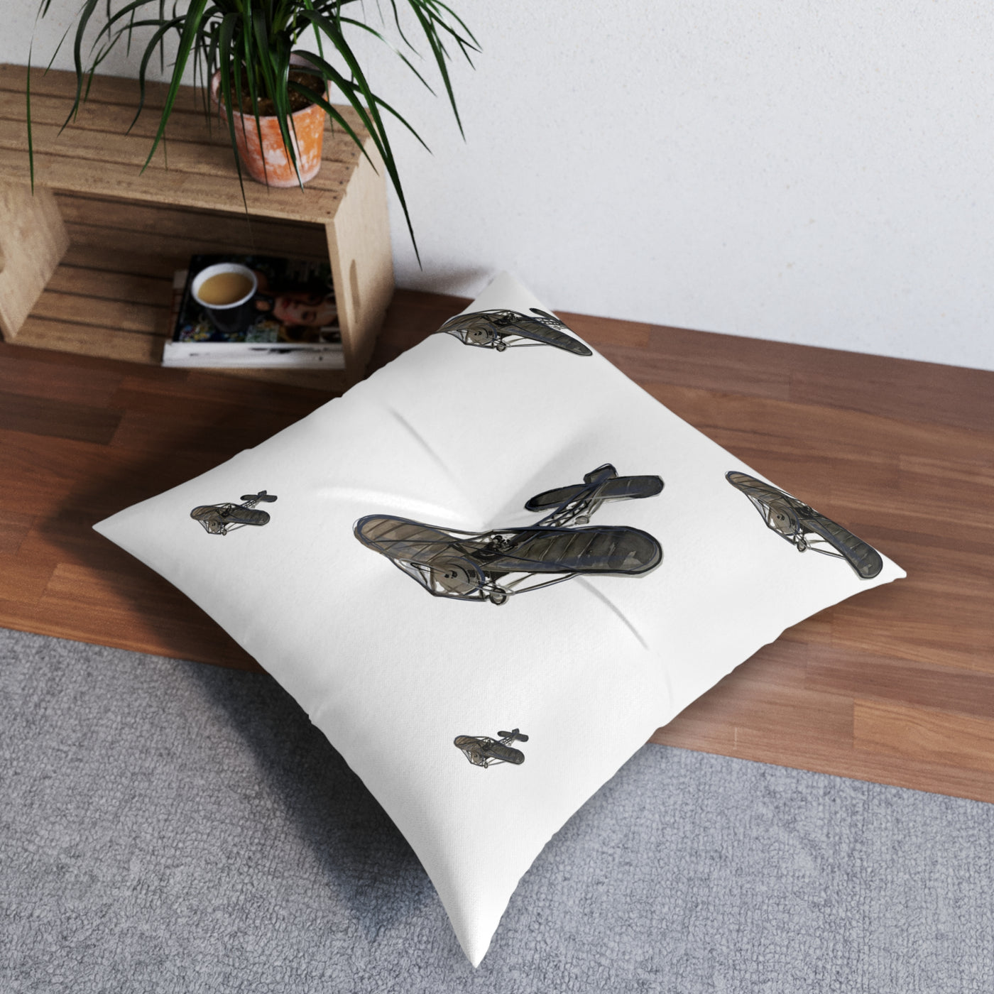 Aviator Tufted Floor Pillow - Stylish Aviation Decor for Flight Enthusiasts