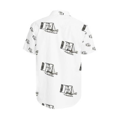 Men's Short Sleeve Shirt With Lapel Collar