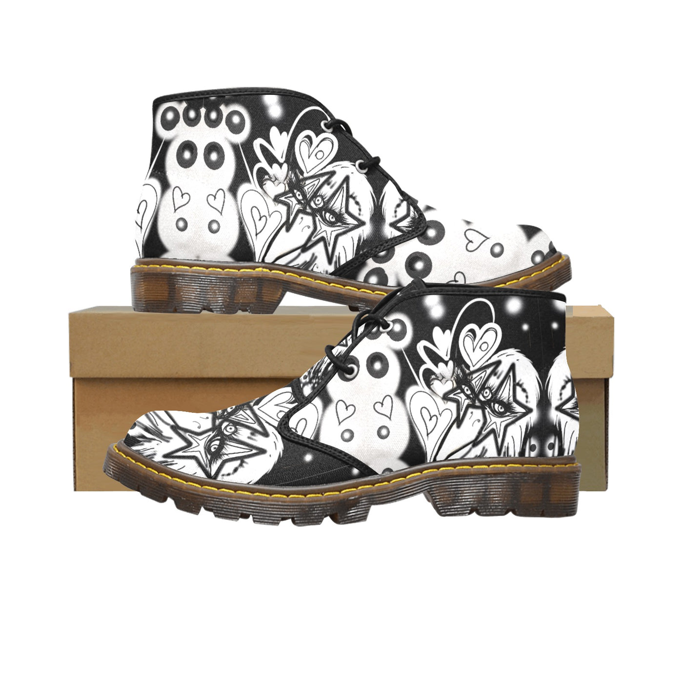 Men's Canvas Chukka Boots abstract art