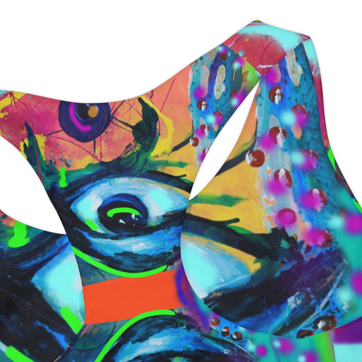 Colorful Eye-Design Girls Two Piece Swimsuit - Trendy & Fun Swimwear for Summer Adventures