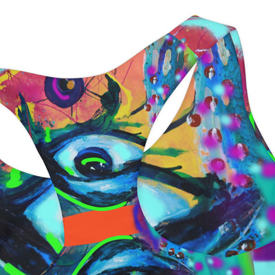Colorful Eye-Design Girls Two Piece Swimsuit - Trendy & Fun Swimwear for Summer Adventures