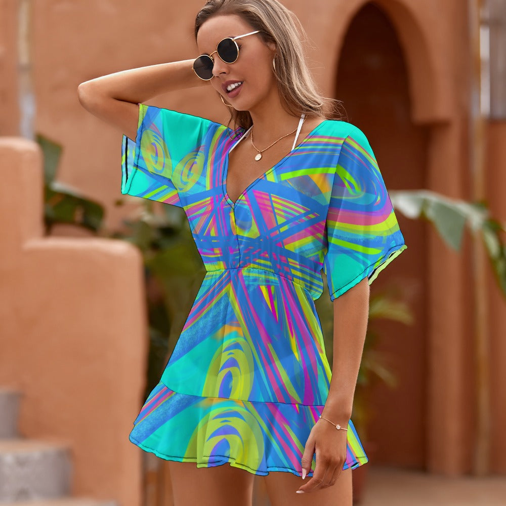 Ladies Thin Short Sleeve One Piece Dress