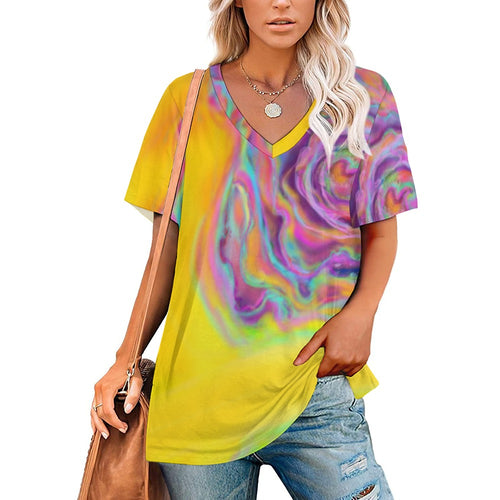 V Neck Short-sleeve