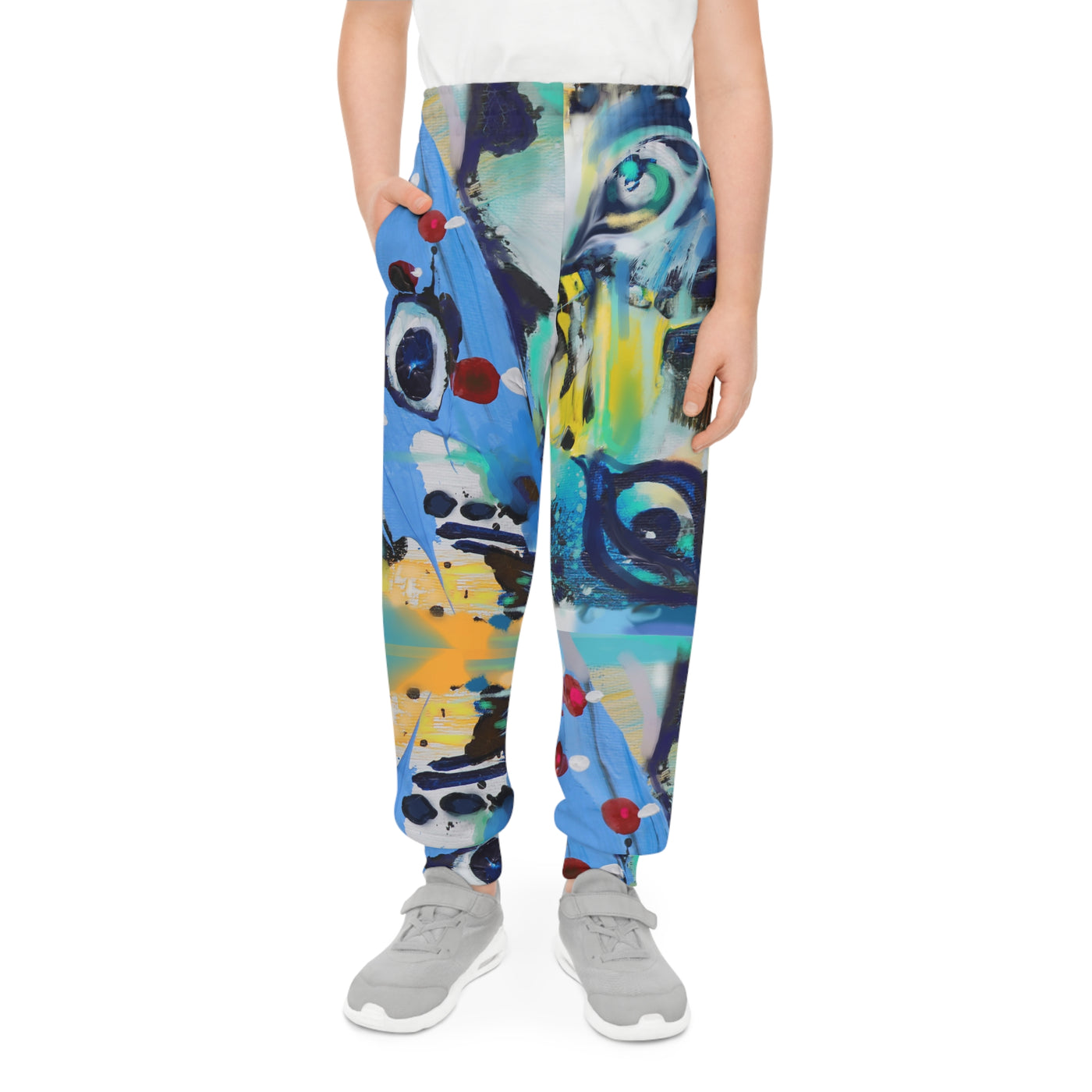 Vibrant Youth Joggers with Artistic Design - Perfect for Active Kids