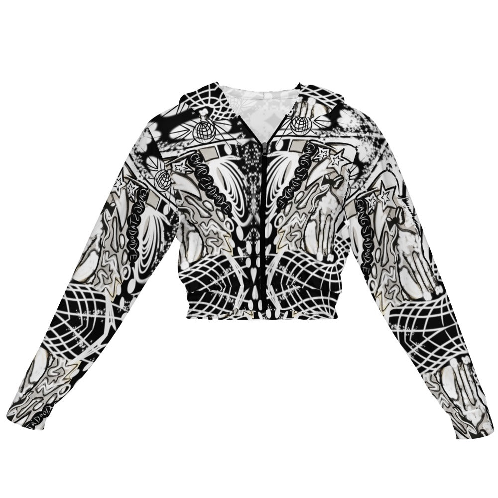 Women's Chiffon Cropped Jacket zipper coat