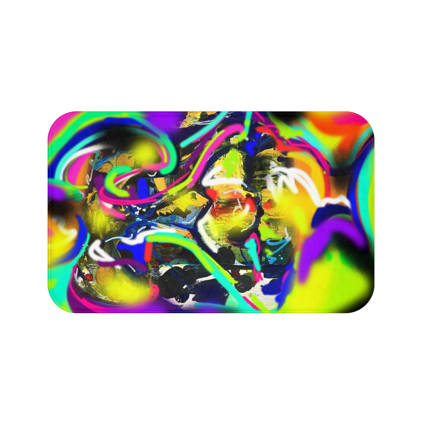 Vibrant Abstract Bath Mat – Colorful Shower Rug for Modern Bathrooms