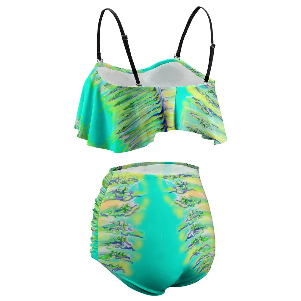 Colorful Ladies Loose Top Bikini Swimsuit