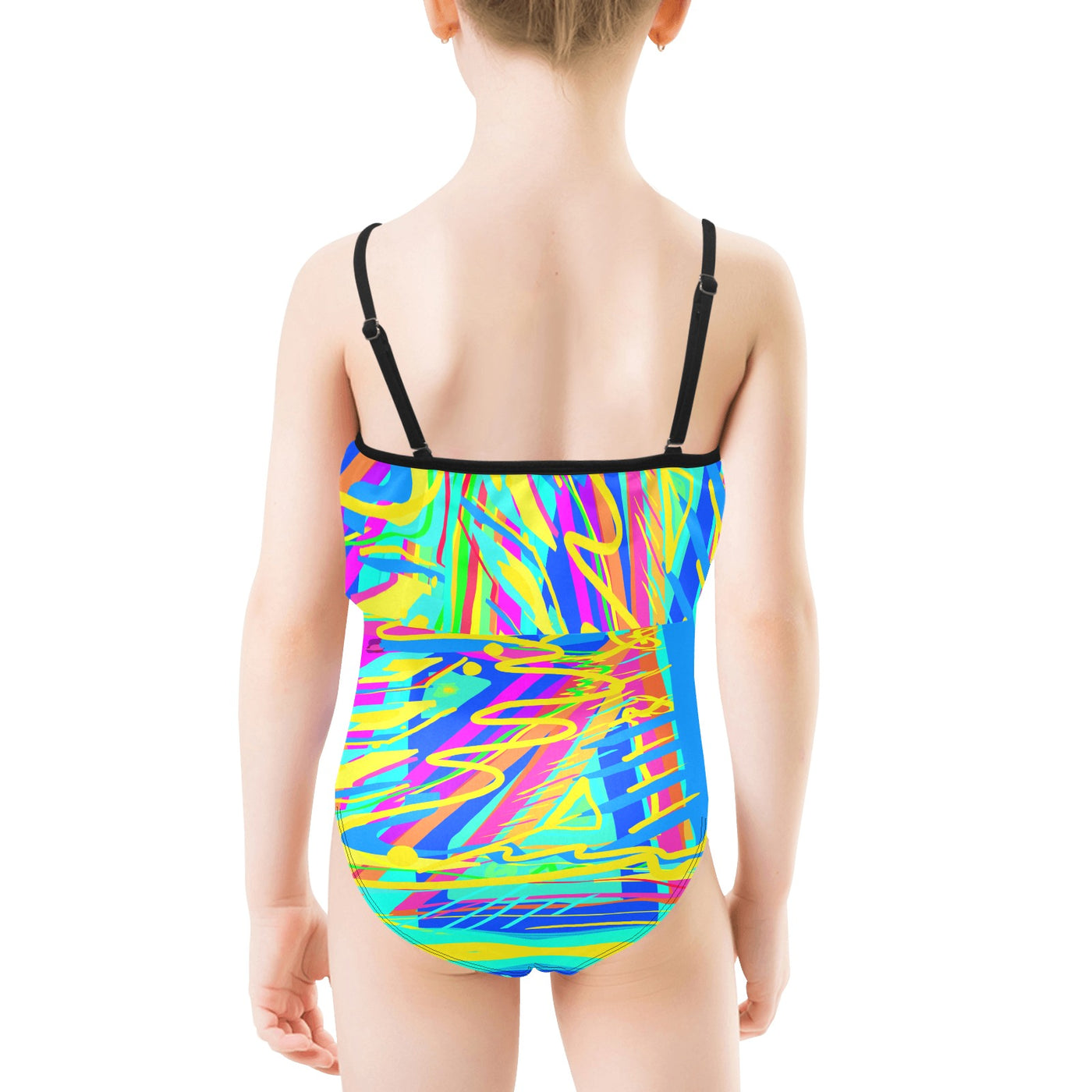 Kids' Spaghetti Strap Ruffle Swimsuit