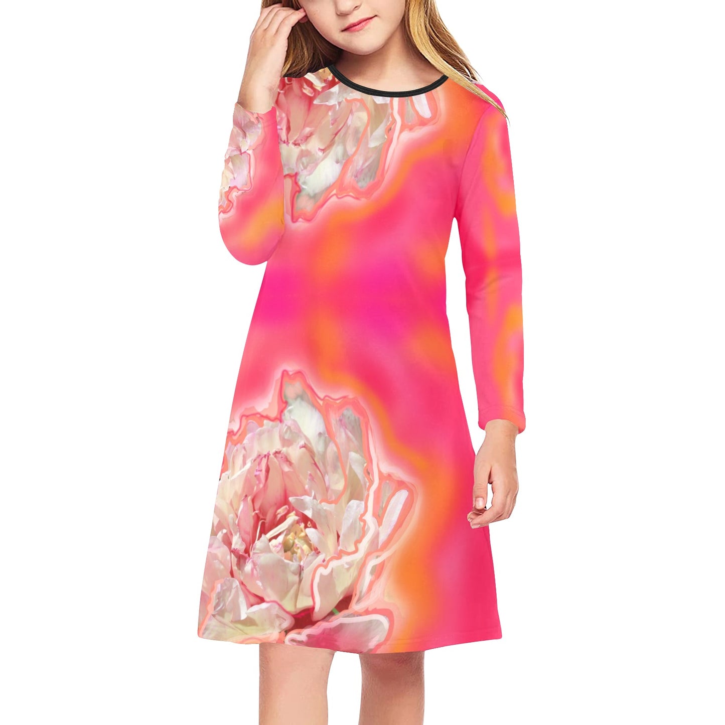 Langärmliges Kleid für Mädchen