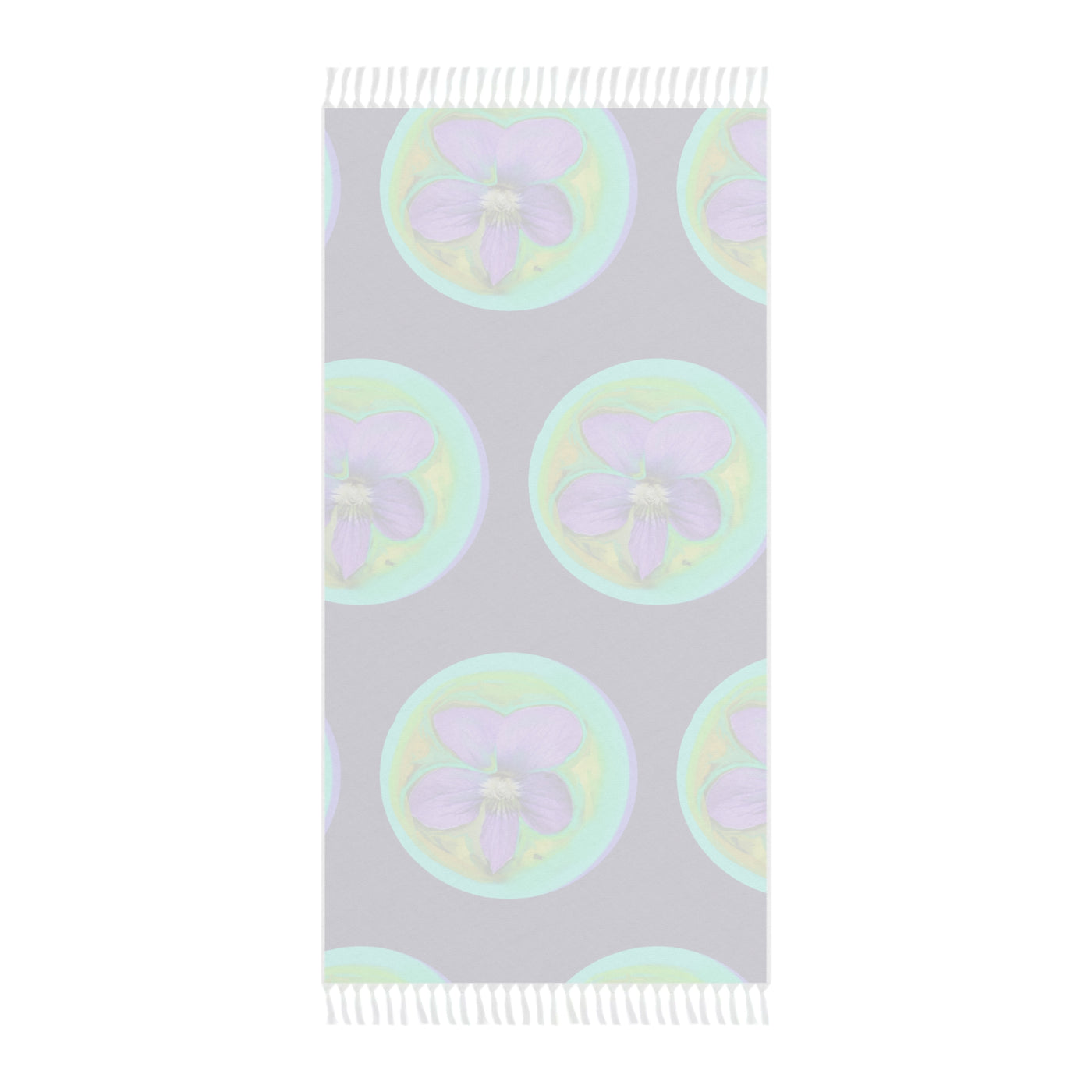 Boho Floral Beach Towel - Vibrant Violet Design for Relaxation & Travel