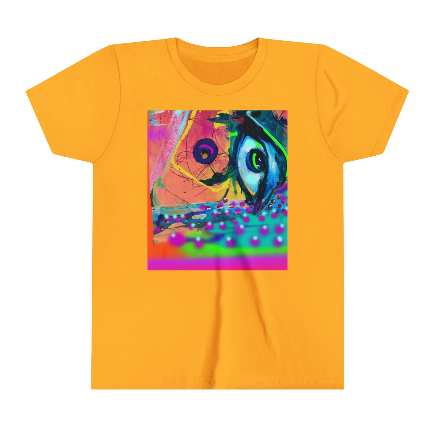Vibrant Youth Short Sleeve Tee - Colorful Abstract Art Design