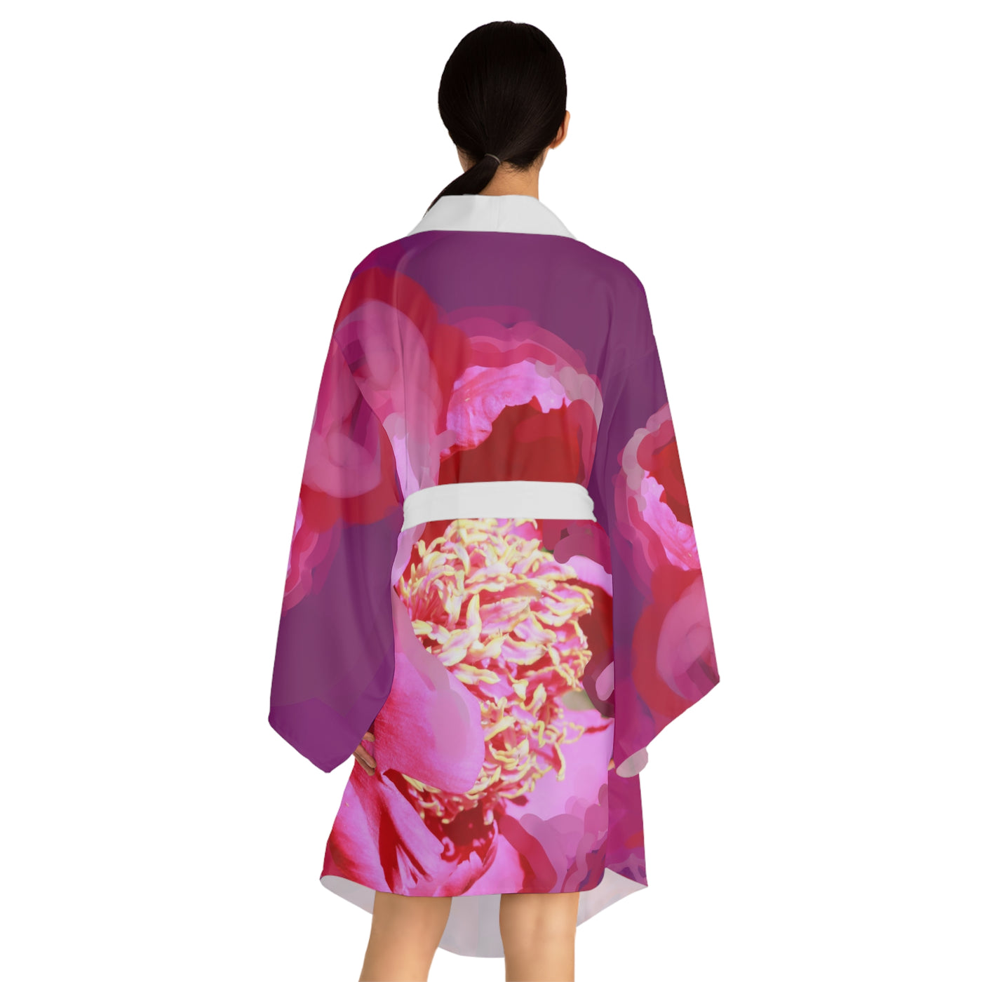 Floral Long Sleeve Kimono Robe - Elegant Comfort for Relaxation & Special Occasions