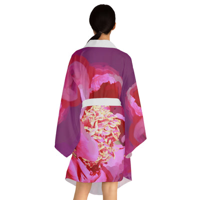 Floral Long Sleeve Kimono Robe - Elegant Comfort for Relaxation & Special Occasions