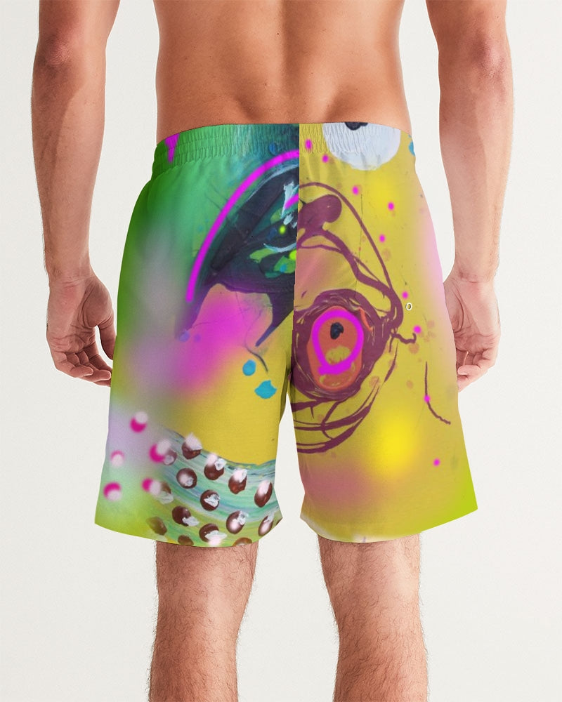 Abstract Yellow Men's Swim Trunk