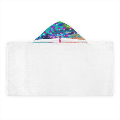Colorful Youth Hooded Towel with Artistic Eye Design