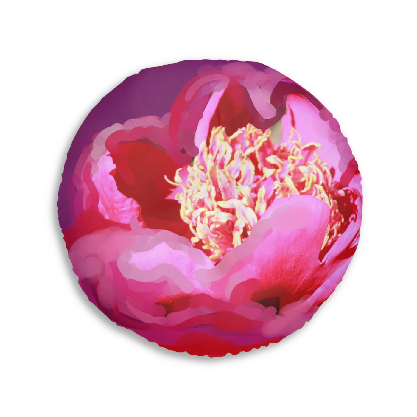 Vibrant Floral Tufted Floor Pillow - Round Decorative Cushion for Cozy Home Decor