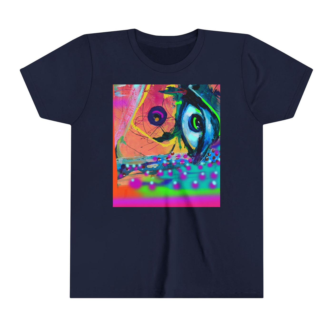 Vibrant Youth Short Sleeve Tee - Colorful Abstract Art Design