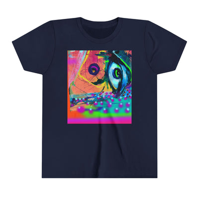 Vibrant Youth Short Sleeve Tee - Colorful Abstract Art Design