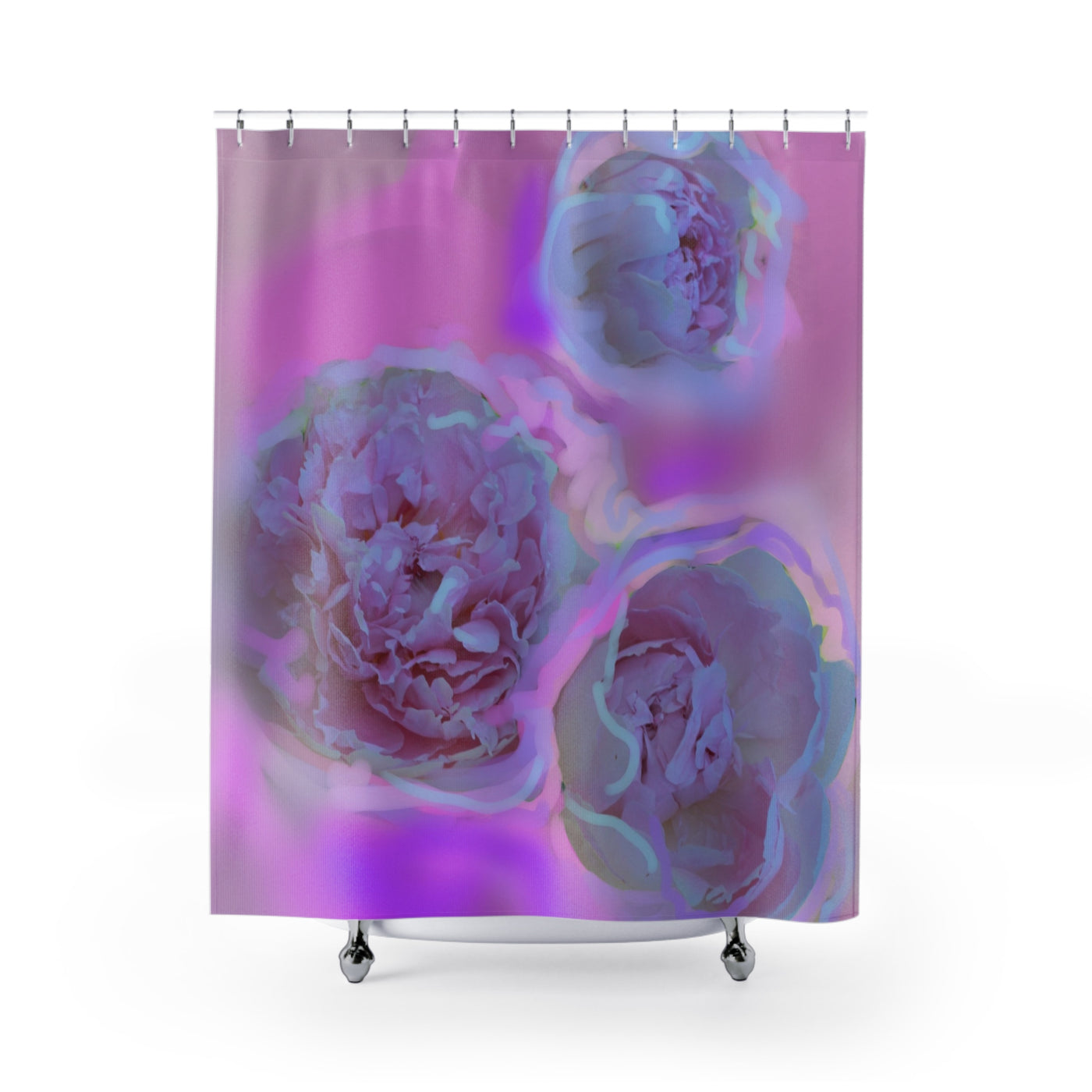 Elegant Floral Shower Curtain - Pink & Purple Peony Design for a Stylish Bathroom