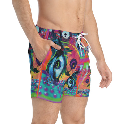 Vibrant Artistic Swim Trunks | Colorful Beachwear for Summer Fun