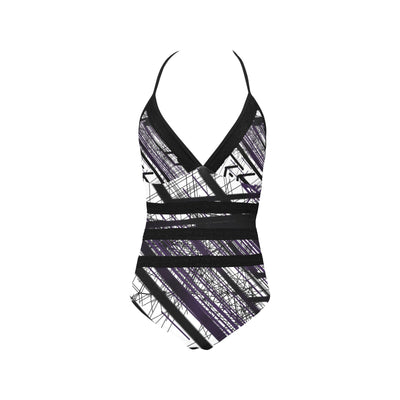 Lace Band Embossing Swimsuit