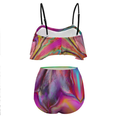 Colorful Ladies Loose Top Bikini Swimsuit