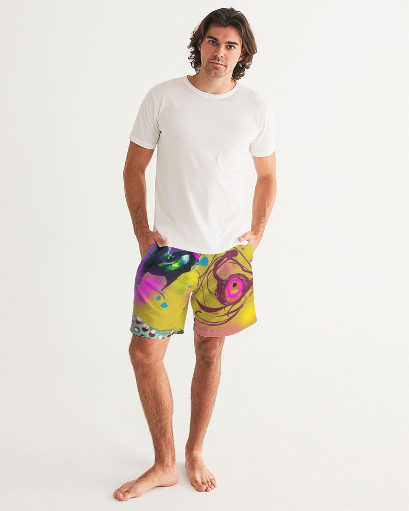 Abstract Yellow Men's Swim Trunk