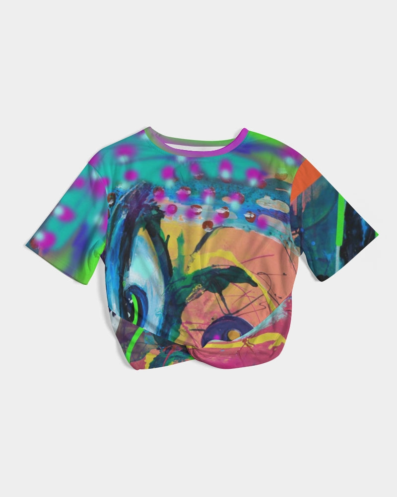 Eye Abstraction Women's Twist-Front Cropped Tee